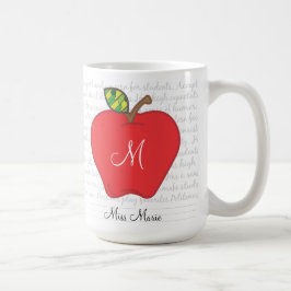 Monogram Apple Teachers Coffee Mok
