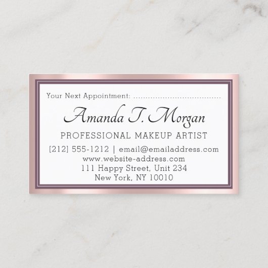 Monogram Appointment Card Roos Marsala DustyFloral Visitekaartje (Achterkant)