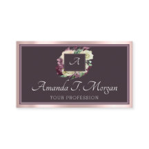 Monogram Appointment Card Roos Marsala DustyFloral