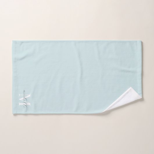 Monogram Aqua Blue Bad Handdoek (Handdoek)