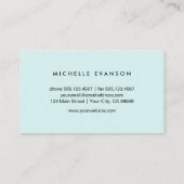 Monogram Aqua Blue en Black Floral Wreath Visitekaartje (Achterkant)