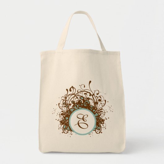 Monogram Aqua Bride's Bag  Floral Wedding Tote Bag (Voorkant)