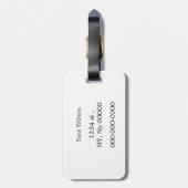Monogram Aqua Chic Eiffel Tower Patroon Bagagelabel (Achterkant verticaal)