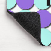 Monogram Aqua en Blauwe Polka Dots Muismat (Hoek)