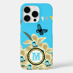 Monogram Aqua Geel Grijs Orchidee iPhone 16 Pro Hoesje