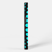 Monogram Aqua Polka Dots Pattern iPhone Hoesje (Rechterkant)