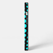 Monogram Aqua Polka Dots Pattern iPhone Hoesje (Linkerkant)