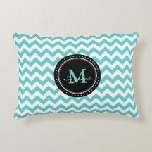 Monogram Aqua White Abstracte Chevron