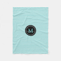 Monogram Aqua White Abstracte Chevron