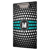 Monogram Aqua & White Polka Dots Pattern Klembord (Links)