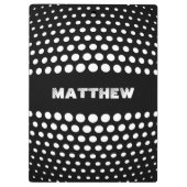 Monogram Aqua & White Polka Dots Pattern Klembord (Achterkant)