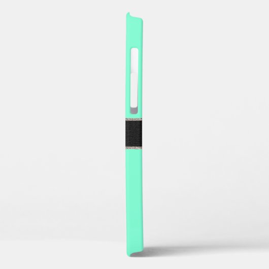 Monogram Aquamarine Kleurachtergrond Case-Mate iPhone Case (Achterkant / Links)