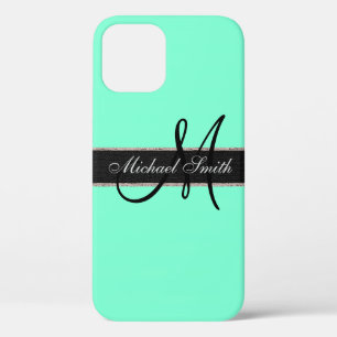 Monogram Aquamarine Kleurachtergrond Case-Mate iPhone Case