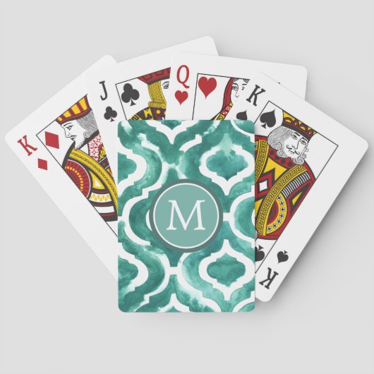 Monogram | Aquamarine Motief IV Pokerkaarten (Achterkant)
