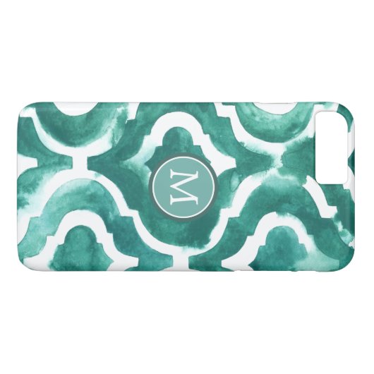 Monogram | Aquamarine Motif IV Case-Mate iPhone Case (Achterkant (Horizontaal))