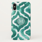 Monogram | Aquamarine Motif IV Case-Mate iPhone Case (Achterkant)