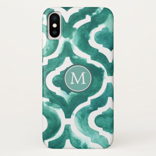 Monogram | Aquamarine Motif IV Case-Mate iPhone Case (Achterkant)