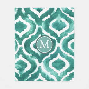 Monogram   Aquamarine Motif IV Fleece Deken
