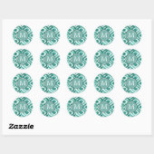 Monogram | Aquamarine Motif IV Ronde Sticker (Vel)