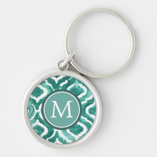 Monogram | Aquamarine Motif IV Sleutelhanger (Voorkant)