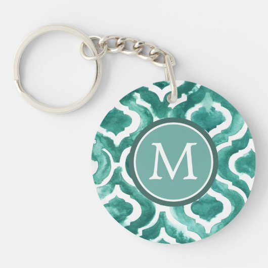 Monogram | Aquamarine Motif IV Sleutelhanger (Voorkant)