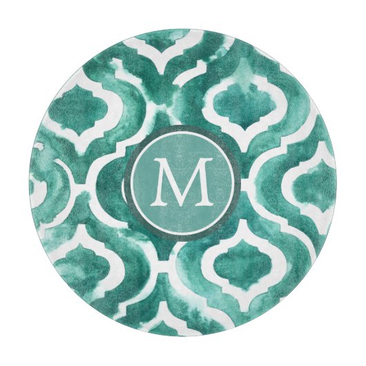 Monogram | Aquamarine Motif IV Snijplank (Voorkant)