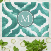 Monogram | Aquamarine Motif IV Theedoek (Gevouwen)