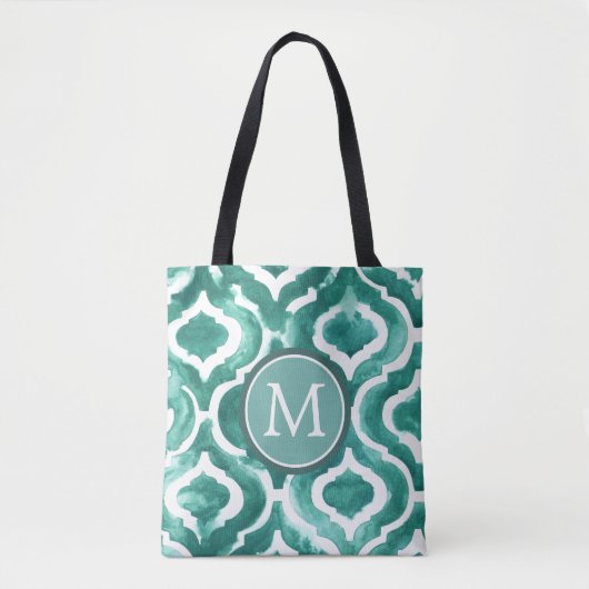 Monogram | Aquamarine Motif IV Tote Bag (Voorkant)