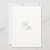 Monogram Aquarel Bloemenkrans Bruiloft Kaart (Achterkant)