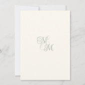Monogram Aquarel Bloemenkrans Bruiloft Kaart (Achterkant)