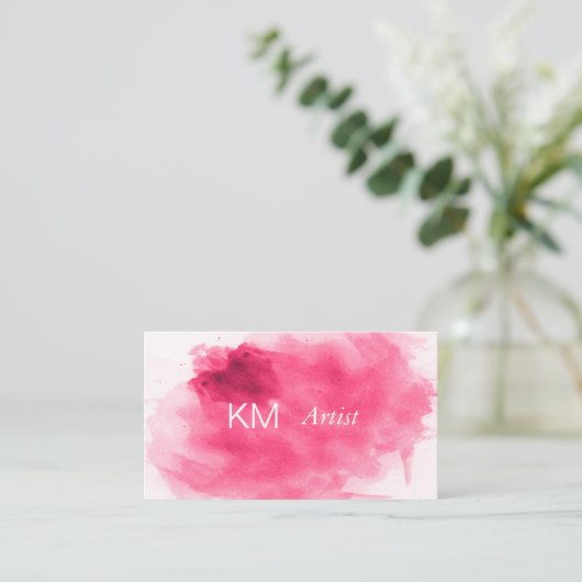 Monogram | Aquarel Kunstenaar Visitekaartje (Staand voorkant)