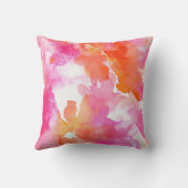 Monogram Aquarel Roze Oranje Abstract Kussen (Achterkant)