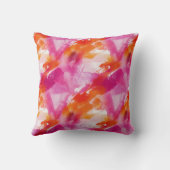 Monogram Aquarel Roze Oranje Abstract Kussen (Achterkant)