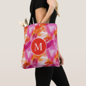 Monogram Aquarel Roze Oranje Abstract Tote Bag (Dichtbij)