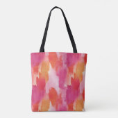 Monogram Aquarel Roze Oranje Abstract Tote Bag (Achterkant)