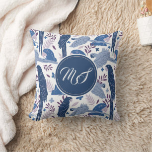 Monogram Ara Parrot Blue Tropical Pattern Kussen