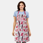 Monogram ara Parrot Red Tropical Leaf Pattern Schort (Gedragen)