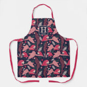 Monogram ara Parrot Red Tropical Leaf Pattern Schort (Voorkant)