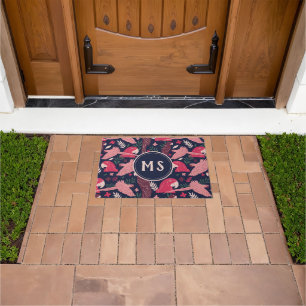 Monogram Ara Parrot Red Tropical Pattern Deurmat