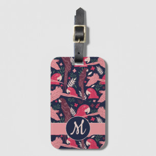 Monogram ara Parrot Red Tropical verlofpatroon Bagagelabel
