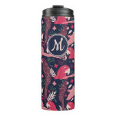 Monogram ara Parrot Red Tropical verlofpatroon Thermosbeker (Voorkant)