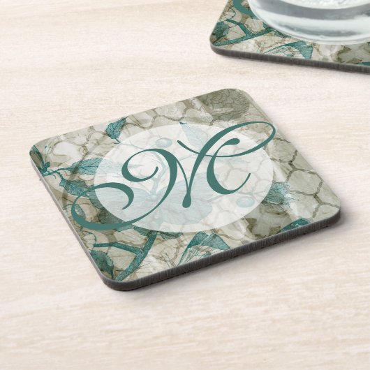 Monogram | Arabesque Butterflies V Bier Onderzetter (Linkerzijde)