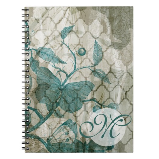 Monogram | Arabesque Butterflies V Notitieboek (Voorkant)