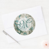 Monogram | Arabesque Butterflies V Ronde Sticker (Envelop)