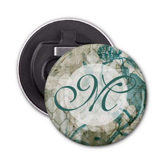 Monogram | Arabesque Butterflies VI Button Flesopener (Voorkant)