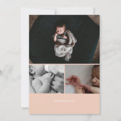 Monogram Arch Foto Geboortedatum Kaart (Achterkant)