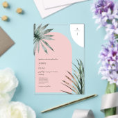 Monogram Arches Lichtroze bruiloft Acryl Uitnodigingen (Insitu (Huwelijk))