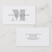 Monogram Architect Modern Eenvoudig Visitekaartje (Voorkant / Achterkant)