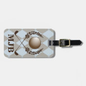 Monogram Argyle Golf Crest Bagagelabel (Voorkant horizontaal)
