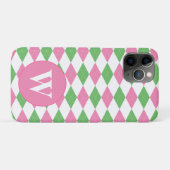 MONOGRAM ARGYLE PINK GREEN PATTERN Case-Mate iPhone CASE (Achterkant (horizontaal))